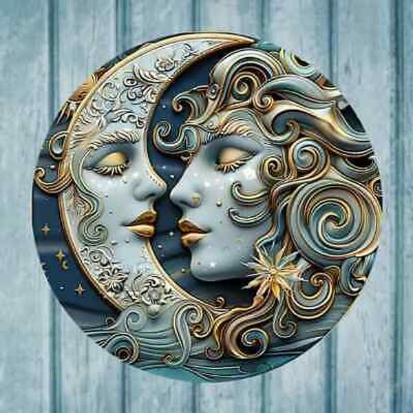 Beautiful sun and moon acrylic hanging suncatcher indoor outdoor home decor