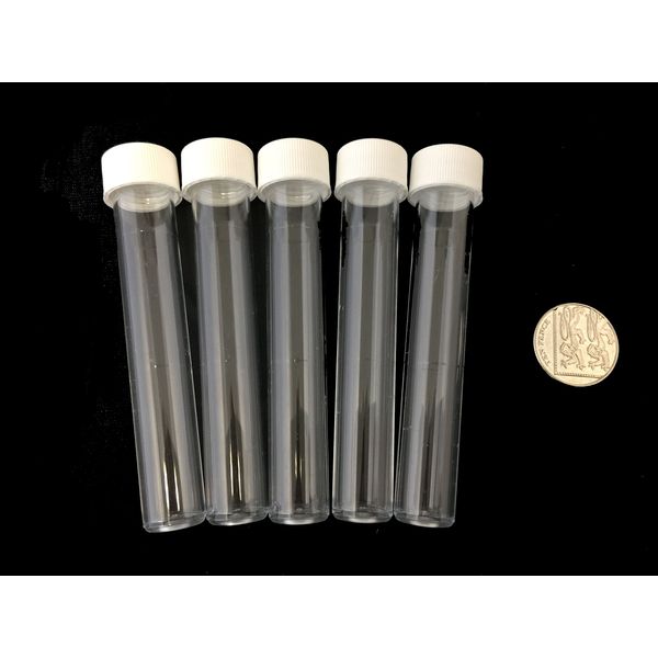 10ml Plastic Test Tubes vials Sample containers Powder Craft with White Screw caps (50)