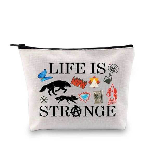 PLITI Life is Strange Gift LIS Video Game Fans Merchandise Max and Chloe Gift Life is Strange inspirierte Make-up-Tasche für Gamer, Strange Makeup Bagu, modisch