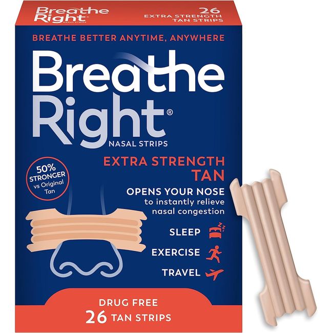 Nasal Strips Extra Strength Helps Stop Snoring, Drug-Free Snoring Solution 26 Ct