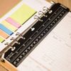 A5 Ruler Plastic Notebook Binder Ruler for Refillable 6-Ring Binder Journal Organizer Notebook, Black