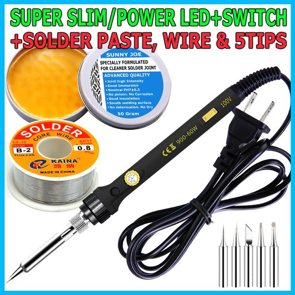 Soldering Iron Electric Gun Adjustable Temperature Welding Solder Wire Kit 60W B