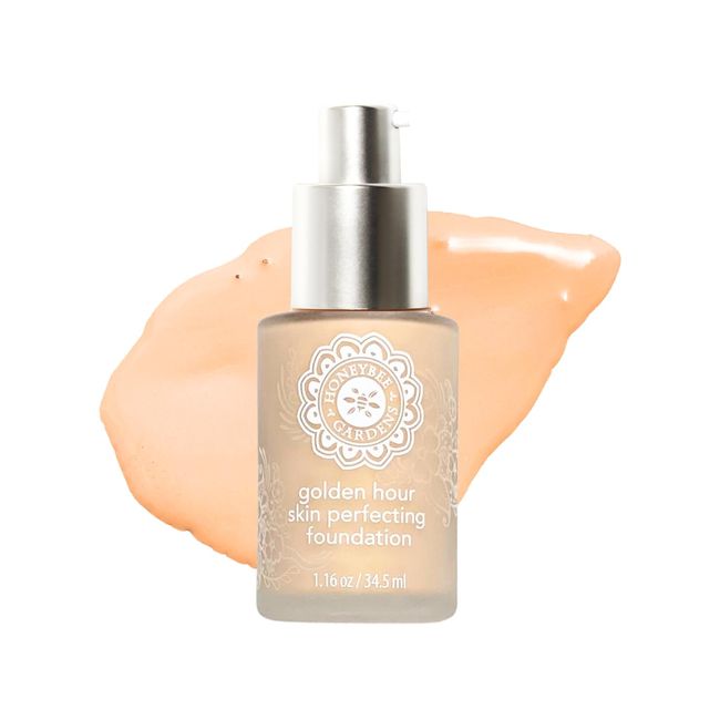 Honeybee Gardens Golden Hour Foundation In Luminous, Lightly Warm Neutral, Skin-Perfecting, Luminous Finish, Vegan, 34.5ml