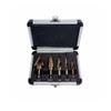 Step Drill Bits, 5PCS HSS Titanium Step Drill Bit Set, HSS Titanium Coating, Material Cobalt Coated, Hex Straight Shank Type