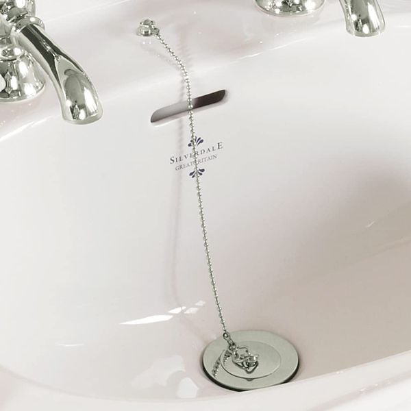 E2trade Replacement Chrome 18" Sink Basin Bath Ball Plug Chain and Stay S Hook Ends