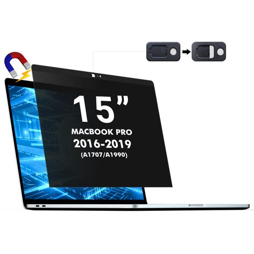 ZOEGAA Magnetic Privacy Screen MacBook Pro 15 Inch, Removable Privacy Screen Filters Anti-Spy, Anti Blue Light and Anti Glare Screen Protector for Macbook Pro 15 inch (2016-2019) Model (A1707, A1990)