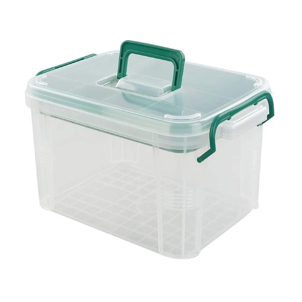 Gloreen Clear Plastic First Aid Kit Box, Household Medicine Storage Box, 1 Pack