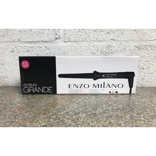 Enzo Milano Grande 25/18mm Clipless Curling Iron Ceramic Black