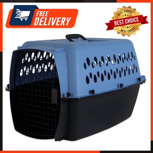 Pet Porter Fashion Dog Kennel 26 , Parisian Blue And Black, For Pets 20-25lbs