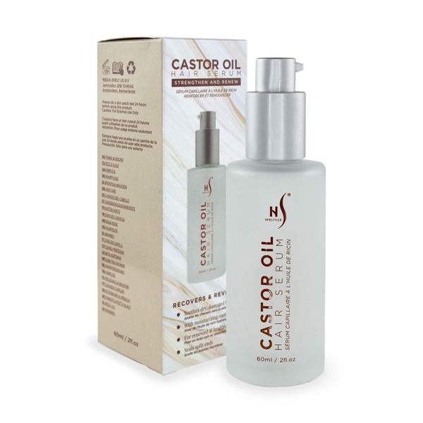 HerStyler Castor Oil Hair Serum for Hair Growth - Hair Shine Serum with Vitamin E - Hair Growth Serum - Argan Oil Hair Serum for Frizzy Hair - Vitamin E Hair Serum for Silky Hair