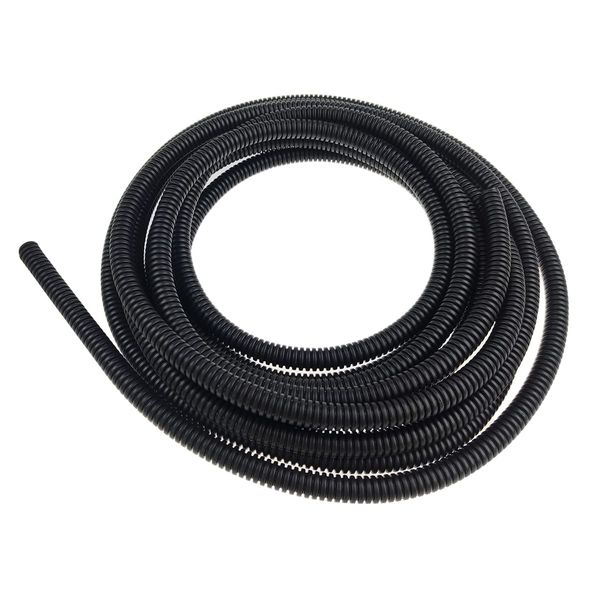 Black 5M Length Flexible Corrugated Bellow Conduit Protective Tube Pipe Hose Sleeve for Car，Garden,Office Electric Wiring 7mm*10mm …