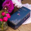 Sara Miller Deep Long Rectangular Dark Blue Bird Tin Tin