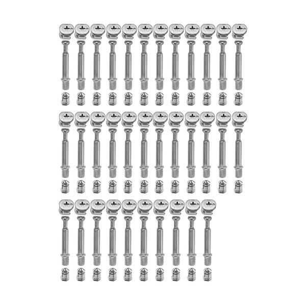 LOOTICH Fixing Screw Eccentric Cam Ø15mm and Bolts Fitting Dowels M6x40mm with Pre-Inserted Nuts M6 for Flat Pack Furniture Cabinet Locking Connecting (34 Set)