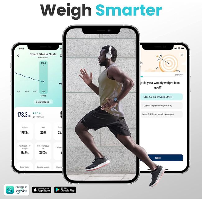 Etekcity Smart WiFi Scale for Body Weight Compatible with Apple