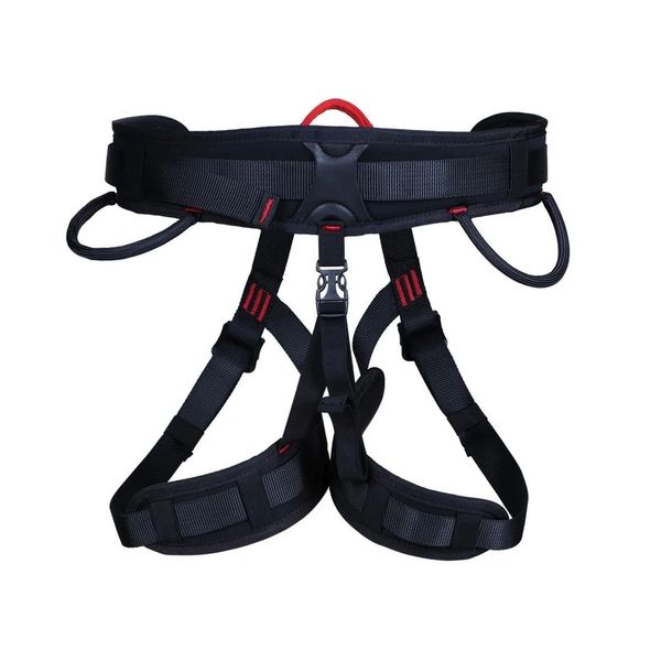 Zeluga 15-103 Half Body Climbing Harness with Padding, Black/Red