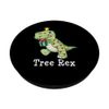 Tree Rex Xmas Dinosaur Wrapped Gift Christmas Tree Lights PopSockets mit austauschbarem PopGrip