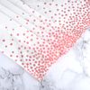 PLULON White and Rose Gold Dot Tablecloth White and Rose Gold Table Cover 137 x 274cm Plastic Rectangle Table Cover for Rose Gold Party Birthday Table Decorations
