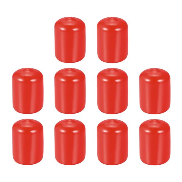 DMiotech 10pcs 19mm Inner Diameter Red Screw Protector Rubber End Cap Bolt Cover Screw Bolts for Furniture Pipe