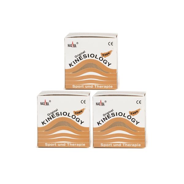 Nasara® Original Kinesiology Tape 3x Beige Rolls