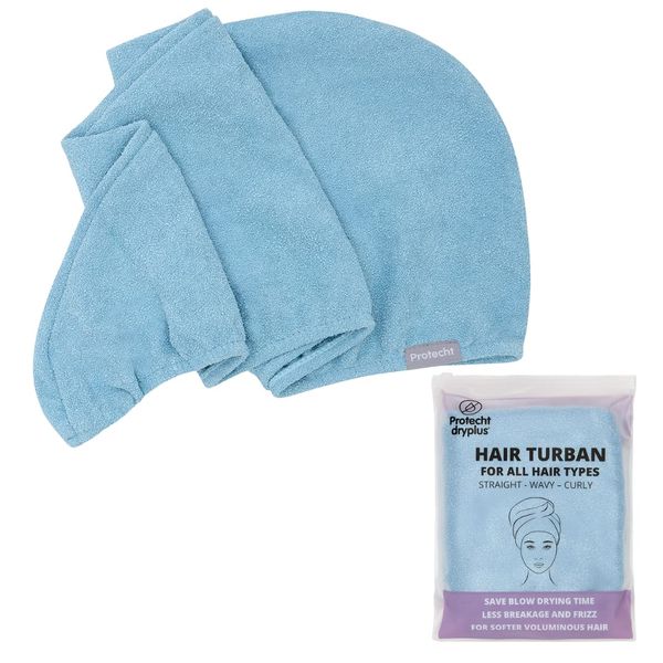 PROTECHT DRYPLUS Super Absorbent Microfibre Hair Turban - Blue Fog