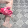 Al Hoor Exfoliating Bath/Shower Gloves - Deep Dry Dead Skin Exfoliator (2 Pairs - Blue Pink Gloves)
