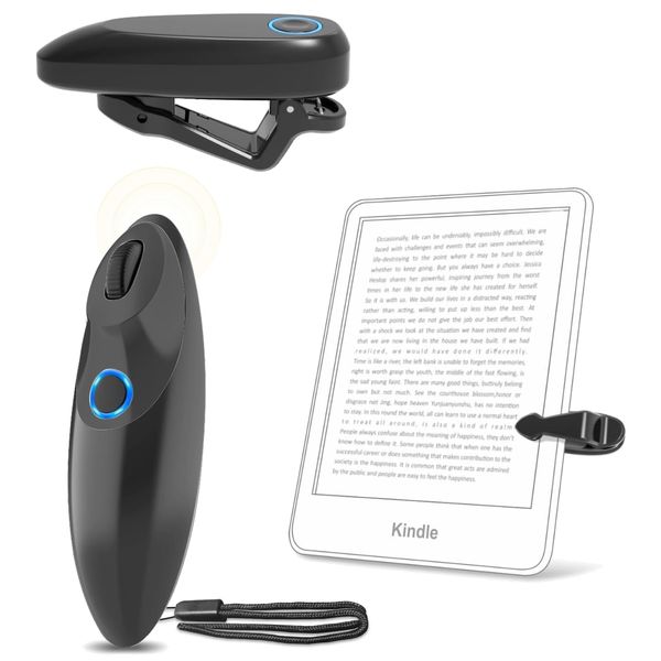 Upgrade for Kindle Page Turner Remote Control - Scrolling Remote for Kindle, Compatible with iPhone, iPad, Android, Kindle, etc (Black)
