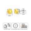 Philip Jones Yellow Stud Earrings Created with Zircondia® Crystals