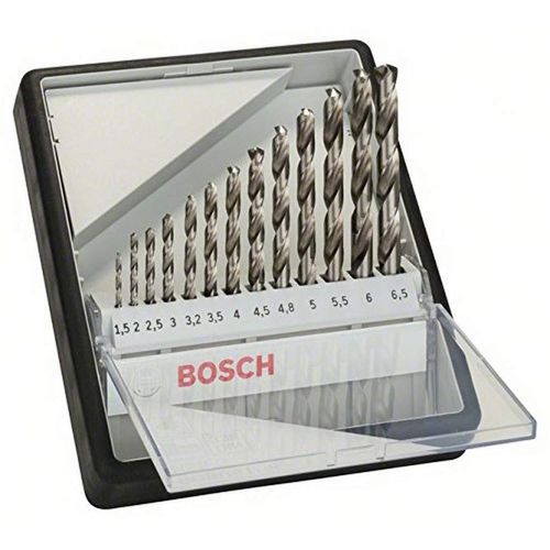 Bosch Professional 13-piece Robust Line metal drill bit set HSS-G 135° DIN 338 (for metal, Ø 1.5 - 6.5 mm, Accessory Drill Driver)