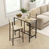 Industrial Counter-Height 3pc Bar Table High Back Stool for Dining Room