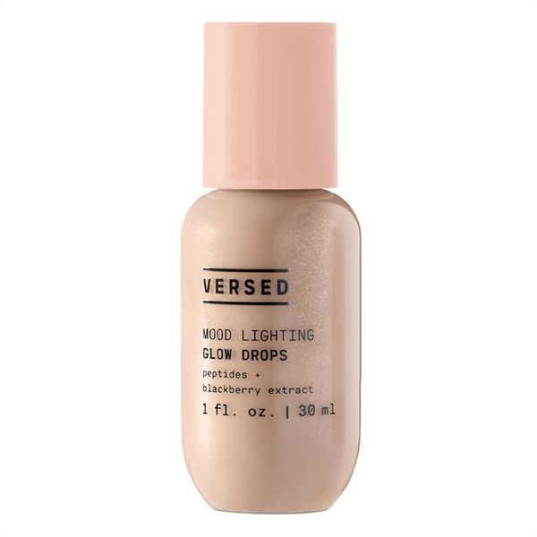 Versed Mood Lighting Luminizing Bronzing Drops, Sheer Golden - Facial Serum + Liquid Bronzer with Illuminating Light-Reflecting Pigments - Antioxidants & Hydrating Hyaluronic Acid - Vegan (1 fl oz)