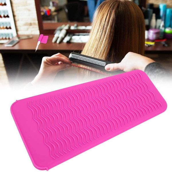 GLUK Heat Resistant Silicone Mat Pouch Storage Bag Travel Case Cover for Hair Straightener Curling Iron Flat Iron (Pink)