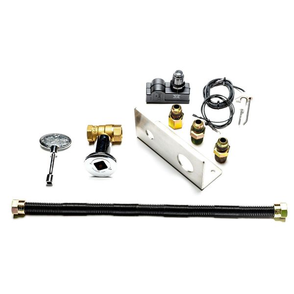 Battery Spark Ignition Kit Ball Valve & Non-Whistle Flex Line Fire Pit Fireplace