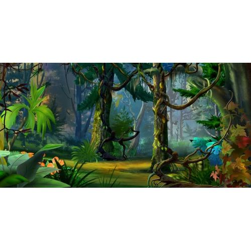 Yeele 20x10ft Fairytale Jungle Forest Backdrop Green Rainforest Old Trees Branch Background for Photography Green Grassland Dreamland Backdrop Girls Princess Birthday Party Events Studio Props Vinyl