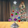 Tabletop Spiral Silver Christmas Tree - Multicolor Jingle Bells & Lights #3414
