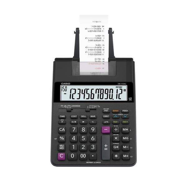 Casio HR-170RC Mini Desktop Printing Calculator, Small,Black