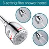 New Water softener Fixed Shower Head with 3 Filter Cartridges