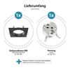 ledscom.de 6 pcs. recessed Ceiling Frame RIR recessed Frame Black matt Angular (LED/Halogen/MR16/50mm) incl. GU5.3 Socket