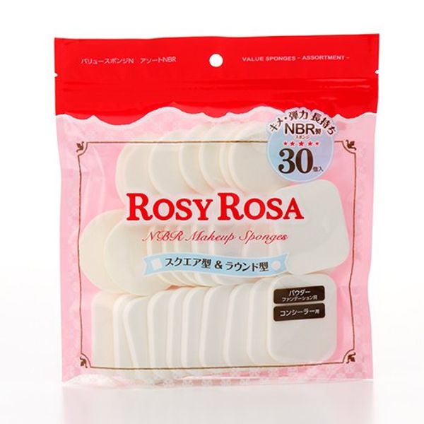 Rosy Rosa NBR Makeup Sponge N Assorted , 30 Pieces