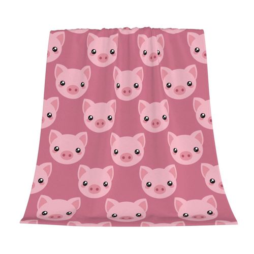 Cute Throw Blanket, Cute Cartoon Pig Blanket Lightweight Travel Blanket Soft Warm Blankets for Bedroom Living Rooms Sofa Beds Office 50x40 Inch