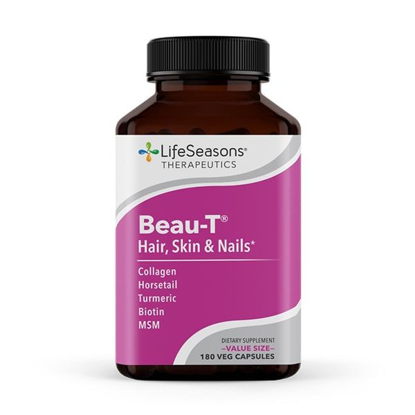 Beau-T - Hair, Nail & Skincare Supplement - Biotin Collagen Horsetail MSM & Turmeric - Promotes Healthy Hair and Nail Growth - Supports Clear Skin & Fights Acne - Nail Strengthener - 180 Capsules