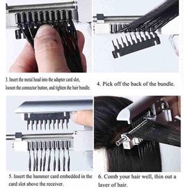 6D Hair Extensions Machine Kit, 2nd Generation Human Hair No-Trace Hair  Extensions Tool 