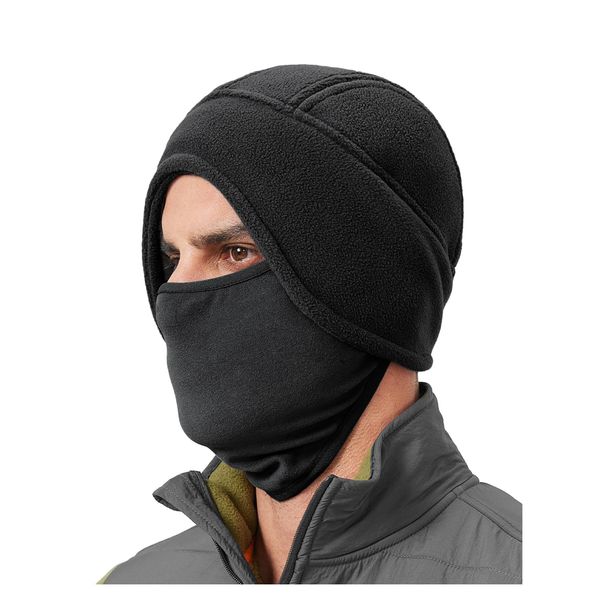 Zylioo S Fleece Fahrradmütze Wintermütze Helm-Unterziehmütze mit Maske,Unterhelm Mütze Bike Cap für für Laufen Skifahren Radfahren Snowboarden Motorradfahren