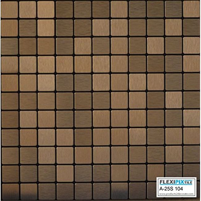 FLEXIPIXTILE, Modern Aluminum Mosaic Tile, Peel & Stick, Backsplash,Accent Wall,1 sq.ft,AGATE