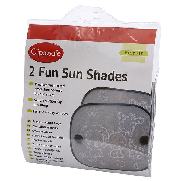 Clippasafe Fun Sun Screens (Black and White, 2 - Pack)