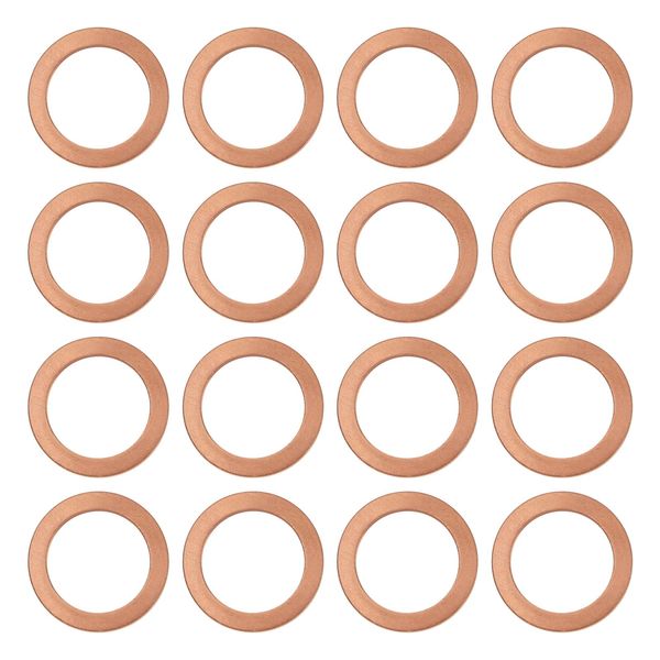 Create idea 30PCS Car Oil Drain Plug Gaskets Copper Crush Washers Oil Sump Plug Washer Flat Washers Plate Rings 20mm OD 14mm ID 1.5mm Thickness