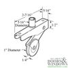 Spring Loaded Roller Assembly with 1 Inch Steel Wheel for Sliding Screen Door