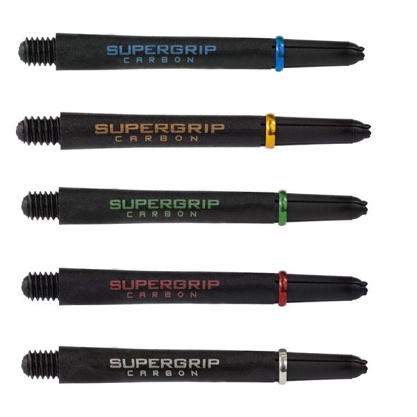 Supergrip Harrows Carbon Dart Shafts Extra Strong Set of 3 Black Gold Medium 45mm 2ba Thread