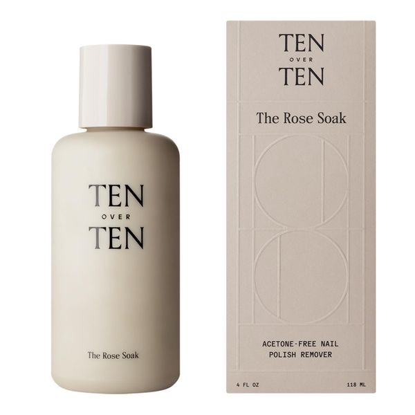 tenoverten - The Rose Soak Acetone-Free Nail Polish Remover | Clean, Natural, Non-Toxic Nail Care (4 fl oz | 118 ml)