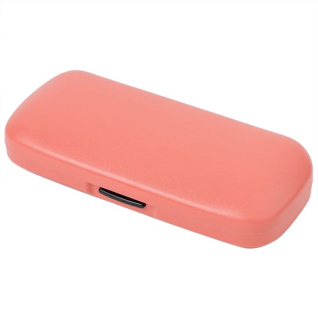 Pearl Z9418 Eyeglass Case, Pink, Hard, Button, Solid Color