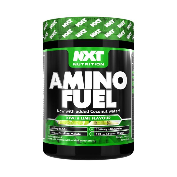 NXT Nutrition Amino Fuel Energy Drink | BCAAs Amino Acids with Beta Alanine, Vitamin D3 and Citrulline Malate – for Performance, Endurance and Energy Support | (Kiwi Lime)